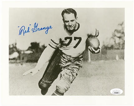 Red Grange Signed 8x10 BW Photograph with Bold Signature (JSA)